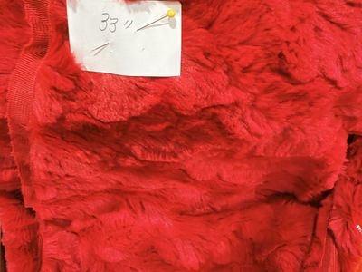 Red Faux Fur Fabric - 33 Inches WOF