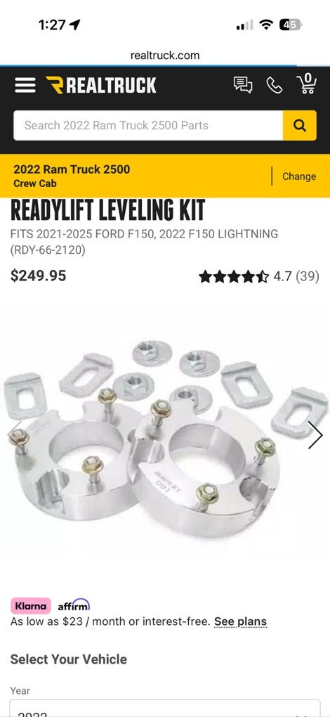 ReadyLift Leveling Kit Ford F150 2021 And newer