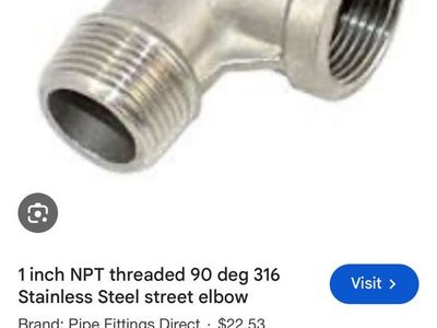 Stainless Steel 1in ST 90s