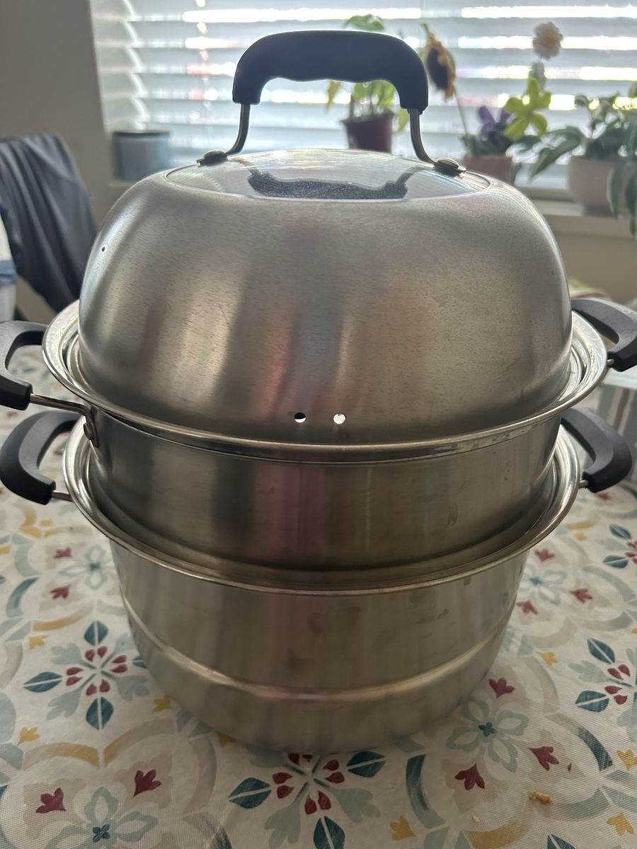 Stainless Steel 3-Tier Steamer Pot with Glass Lid - Versatile Kitchen Cookware