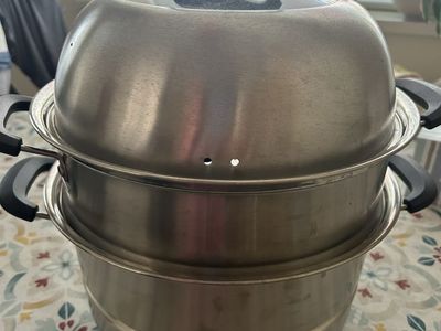 Stainless Steel 3-Tier Steamer Pot with Glass Lid - Versatile Kitchen Cookware