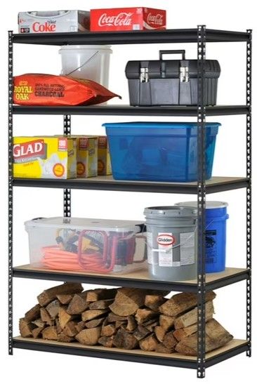 New - Muscle Rack 45" W x 18" D x 72" H 5-Tier Steel Shelving Rack, Black
