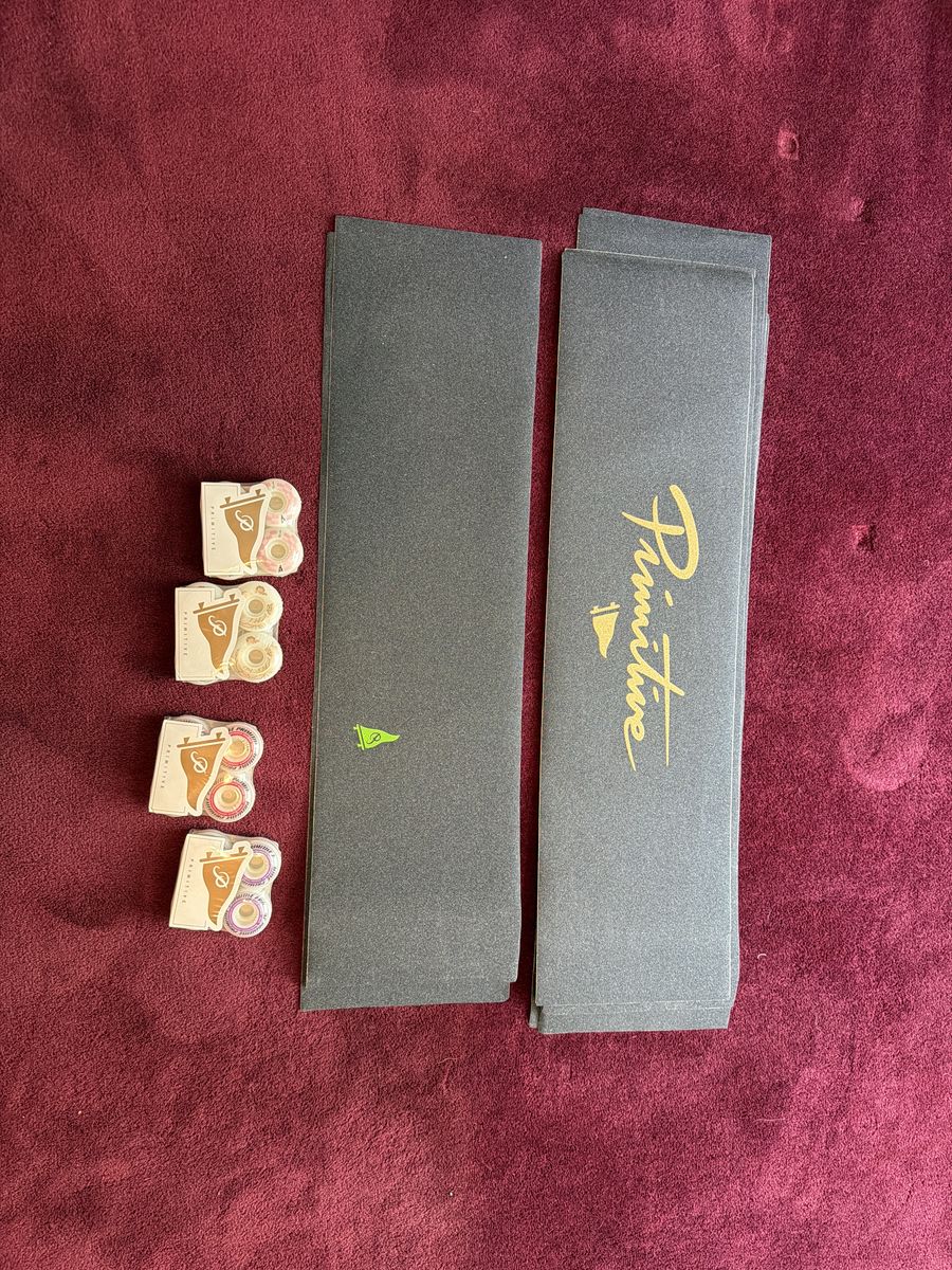 Primitive Skateboarding Wheels - Set of 4 (New) and grip tape
