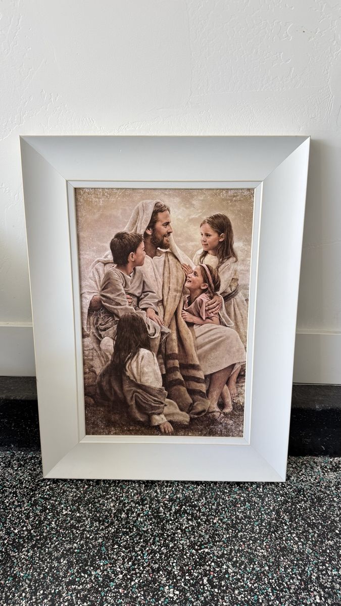 "Perfect Love" Framed Print by Del Parson - 14x21 White Frame