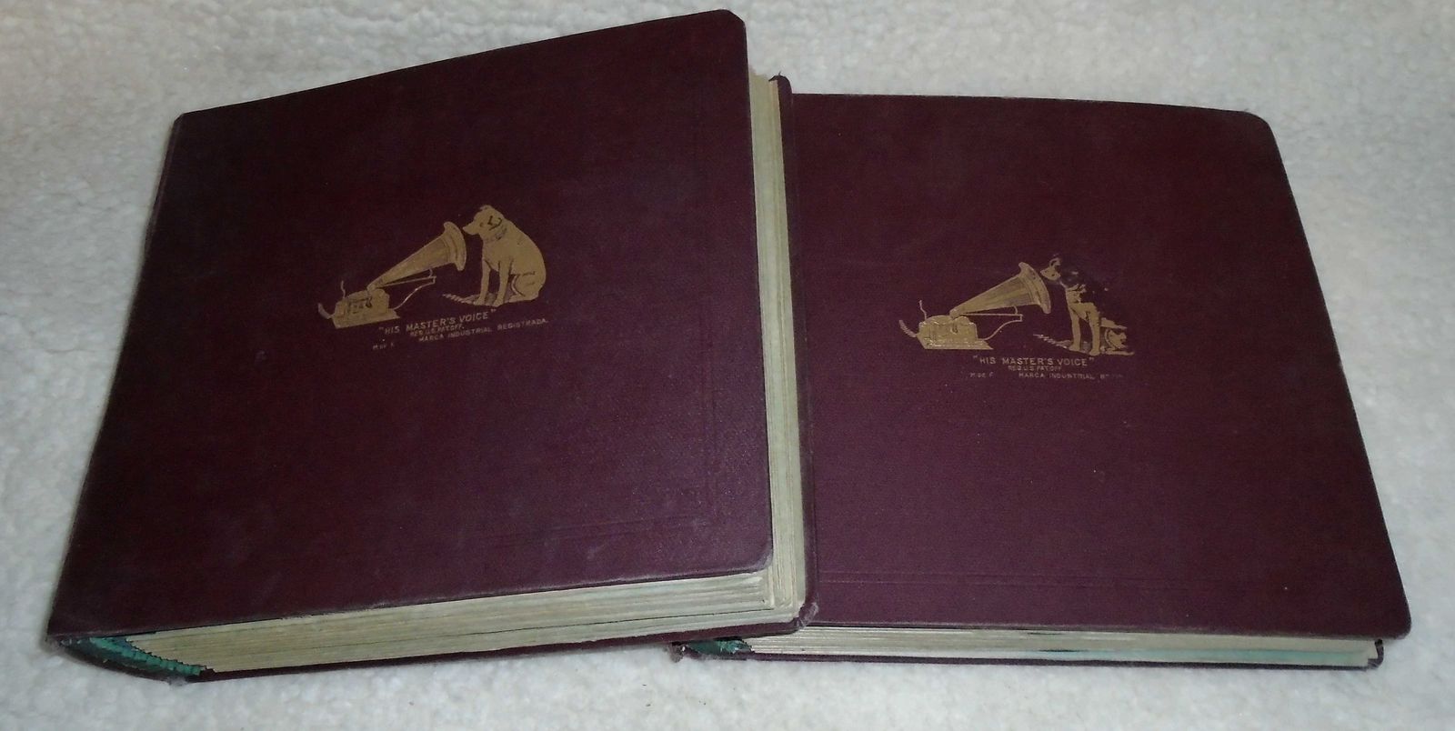 ANTIQUE ~ Two Binders 35 vintage records REG. U.S. PAT.OFF Two Volume Set of “HIS MASTERS VOICE”