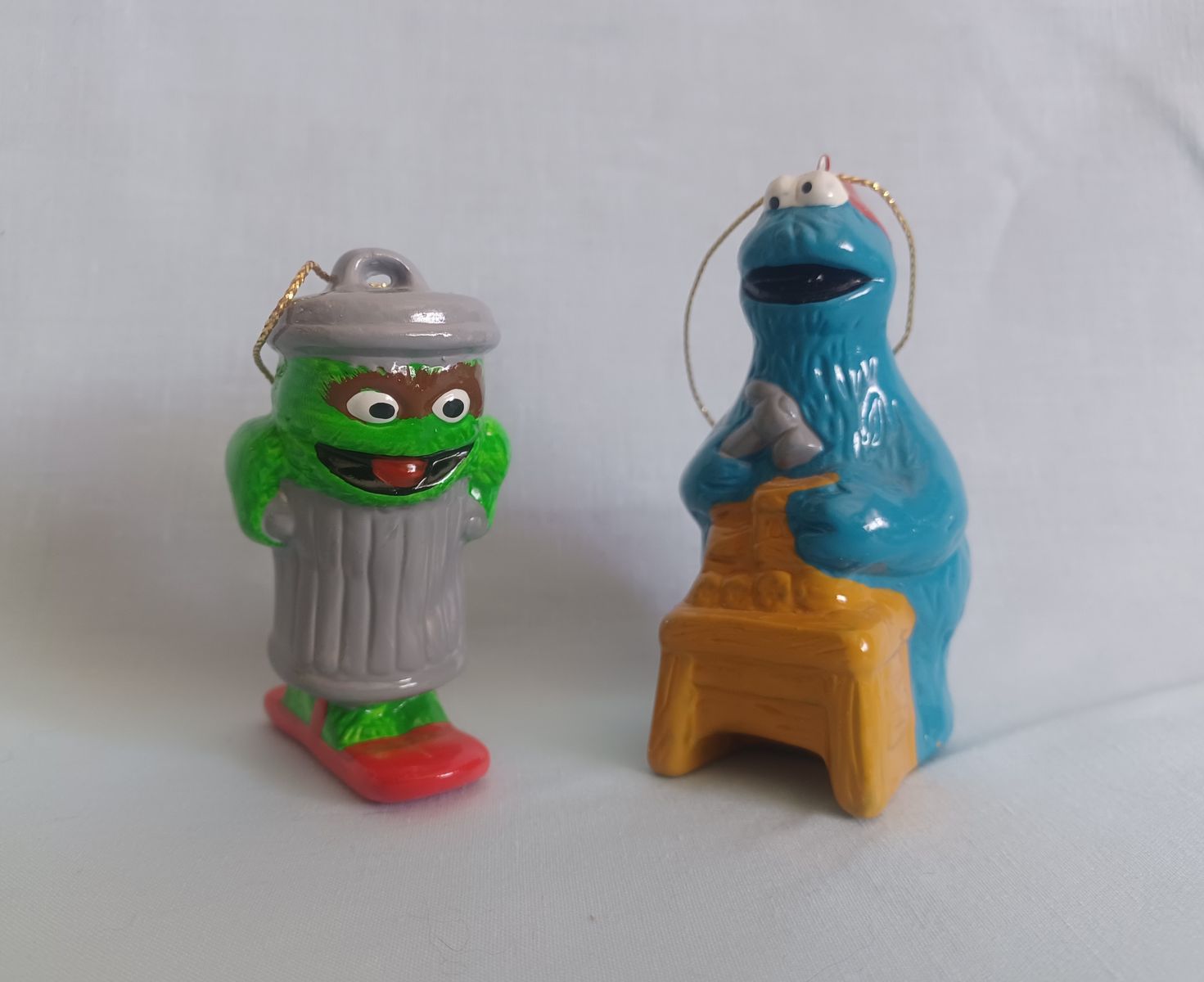 Vintage Sesame Street Hand Painted Ornaments