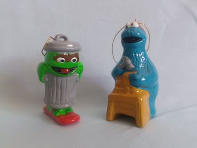 Vintage Sesame Street Hand Painted Ornaments