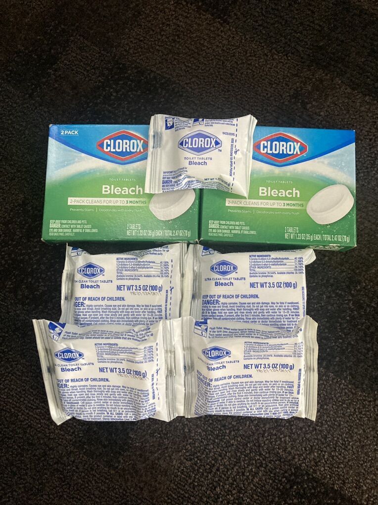 Assorted Lot 9 Clorox Ultra Clean Toilet Tablets Bleach Two Sizes