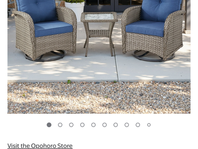 Swivel wicker 3 piece set