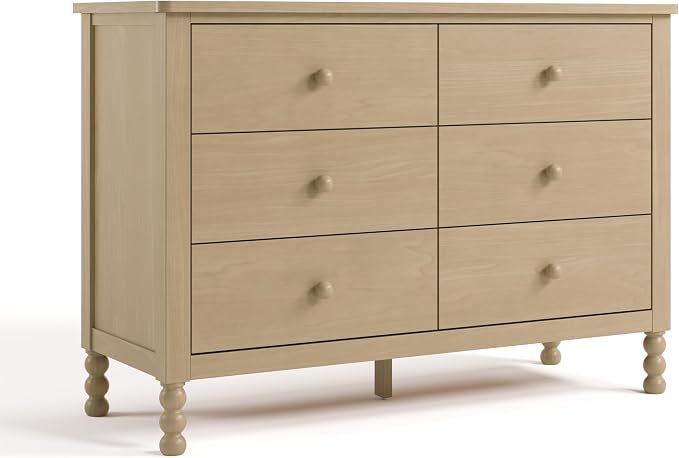 Storkcraft Rio 6 Drawer Dresser, Driftwood | GREENGUARD Gold Certified, Safety Interlocking Drawers