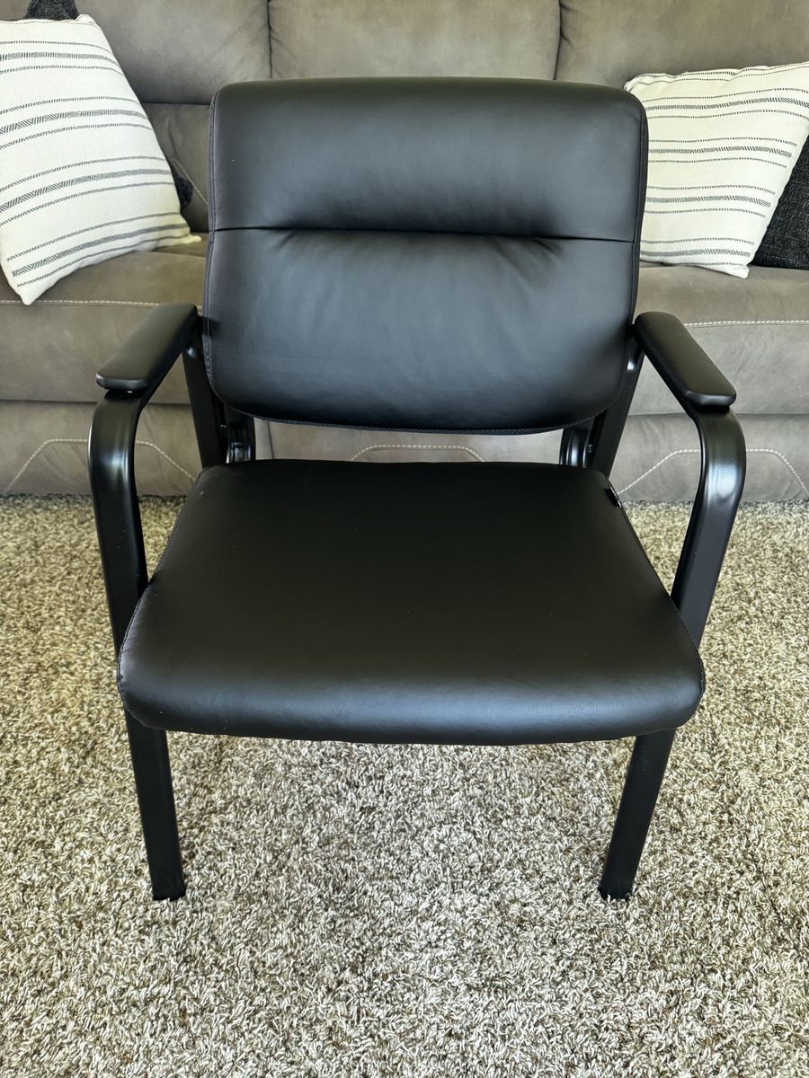 Oline Black Faux Leather Office Guest/Conference Chair set of 4
