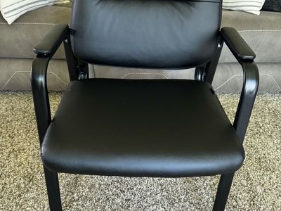Oline Black Faux Leather Office Guest/Conference Chair set of 4