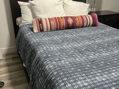 Queen bed set with nightstand
