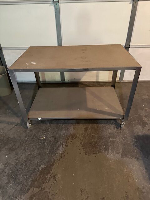 Metal work cart with carpet top 30x39x48