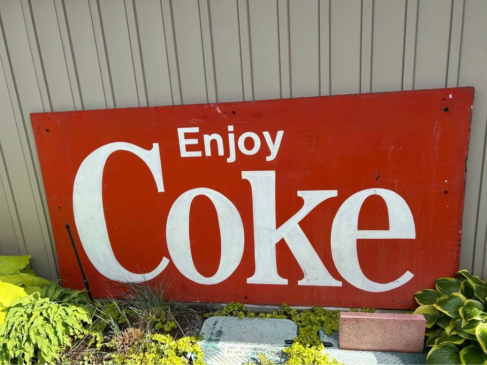 Vintage Wood ENJOY COKE COLA Sign