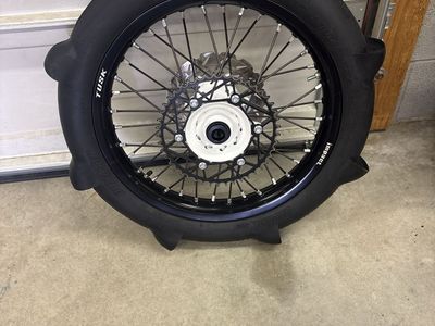 Tusk Impact Motorcycle Sand Paddle Tire and Wheel Assembly - Black/White