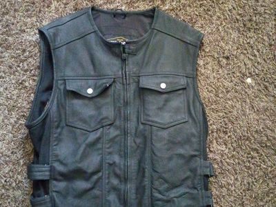 leather motorcycle vest authentic
