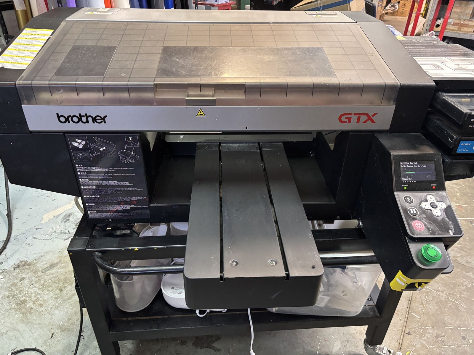 Brother GTX Direct to garment printer and Schulz pretreatmaker IV