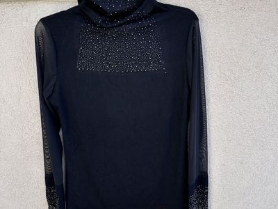 Sheer Black Turtleneck Long Sleeve