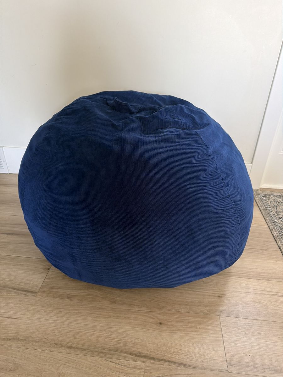 Navy Blue Corduroy-type Bean Bag