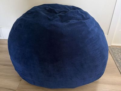 Navy Blue Corduroy-type Bean Bag