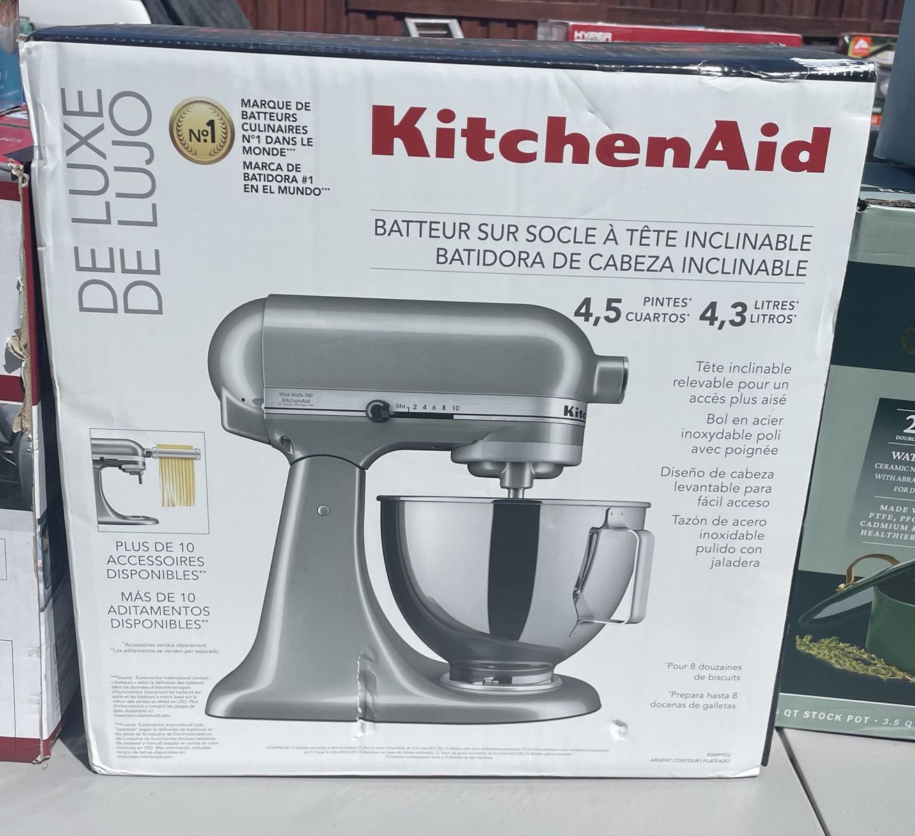KitchenAid KSM97CU Tilt-Head Stand Mixer, 4.5 Qt, 300W, Contour Silver