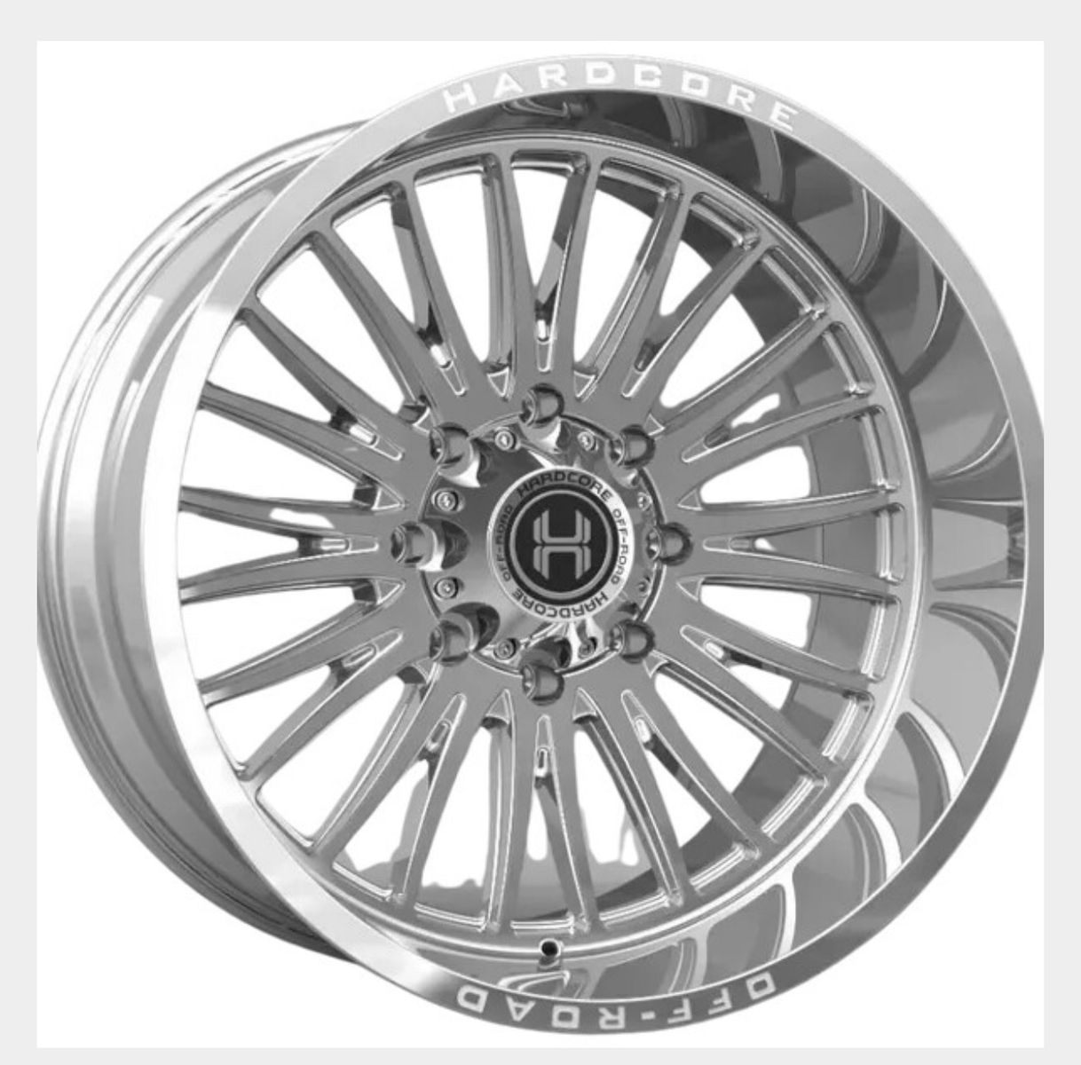 New Chrome Hardcore HC111 35x12.50r22 Ameritread RT 8x6.5 Dodge Ram Cummins Chevy Silverado 2500 3500 Duramax 8 lug