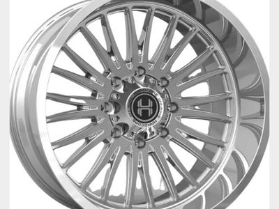 New Chrome Hardcore HC111 35x12.50r22 Ameritread RT 8x6.5 Dodge Ram Cummins Chevy Silverado 2500 3500 Duramax 8 lug