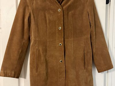 Monterey Bay Clothing Co. Brown Suede Leather Long Jacket Size 10