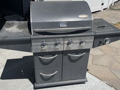 Amana 4-Burner Gas Grill with Side Burner and Storage Cabinet