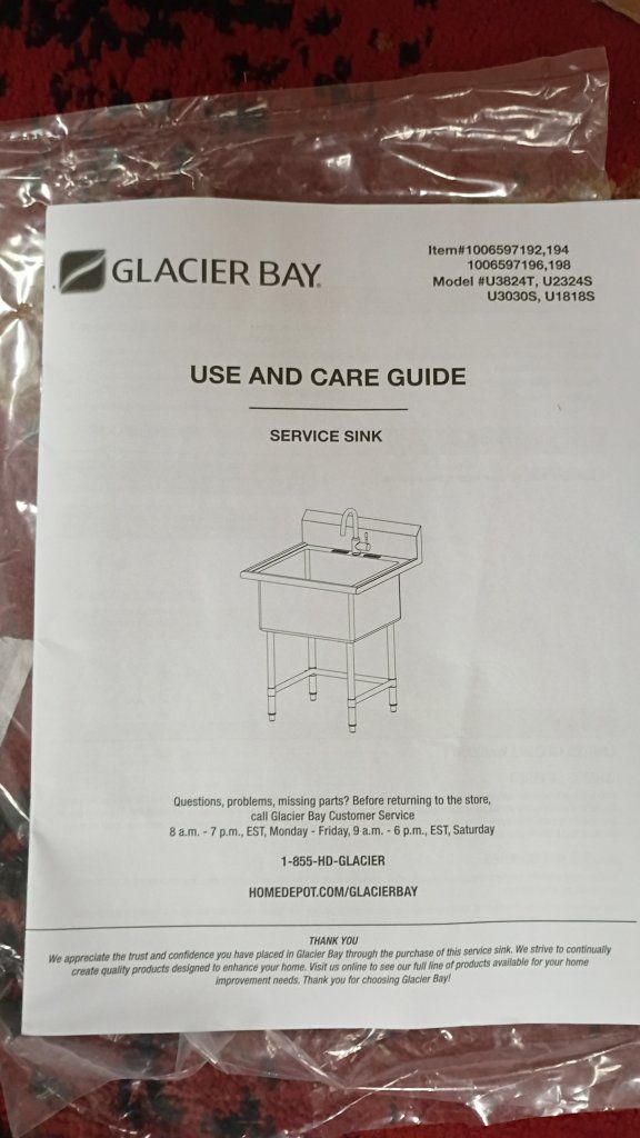 glacier bay 18" all in one service sink kit