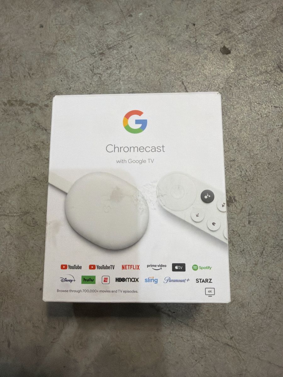 Google Chromecast with Google TV Streaming Device 4K White - Used