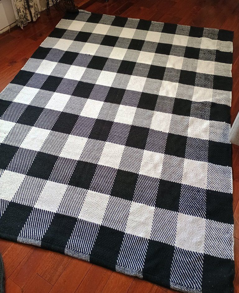 Woven Buffalo Print Area Rug 5'X 7'