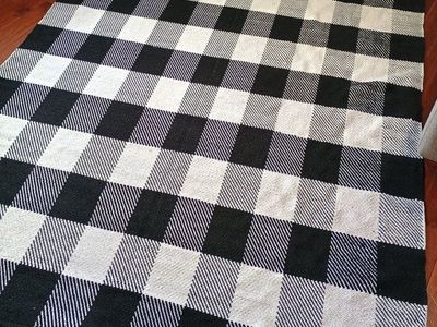 Woven Buffalo Print Area Rug 5'X 7'