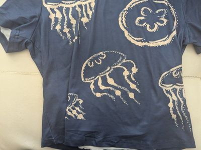 Girls' Navy Jellyfish Print T-Shirt - Short Sleeve Ocean Life Top