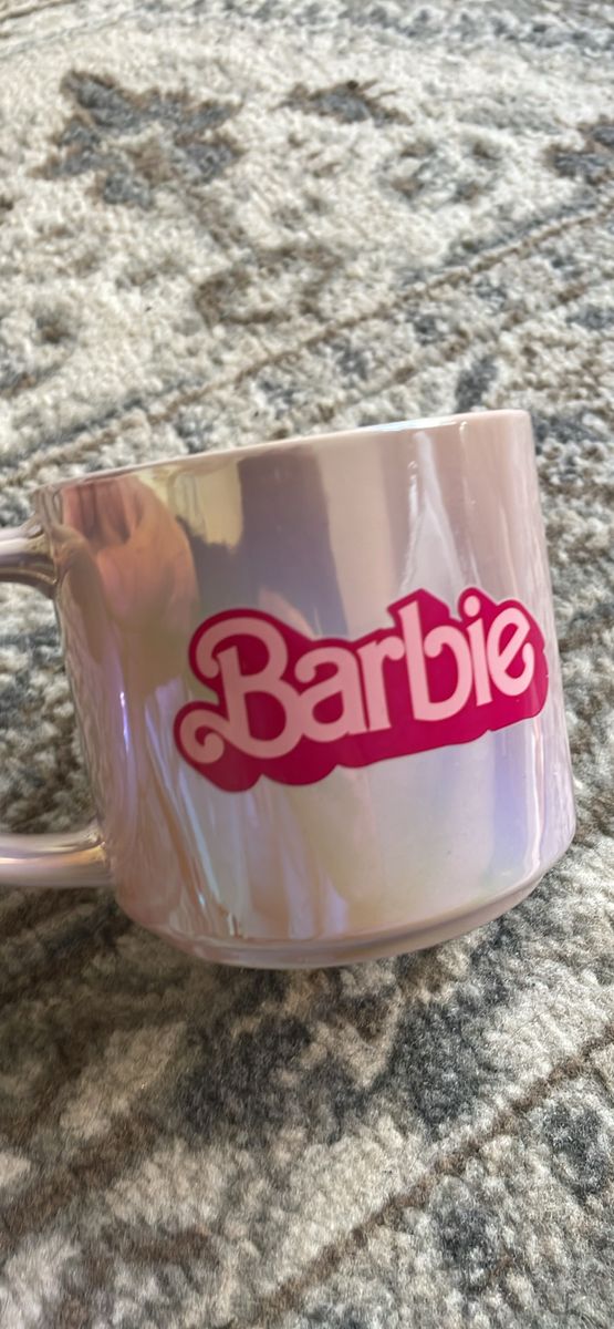 Pink opalescent Barbie mug cup