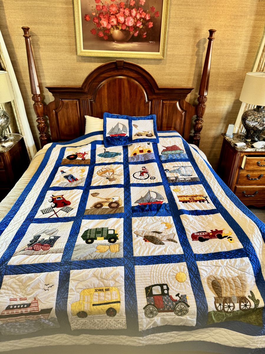 Hand Stitched Transportation Quilt
