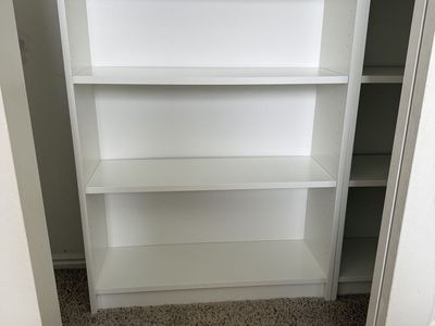 White Ikea bookshelves
