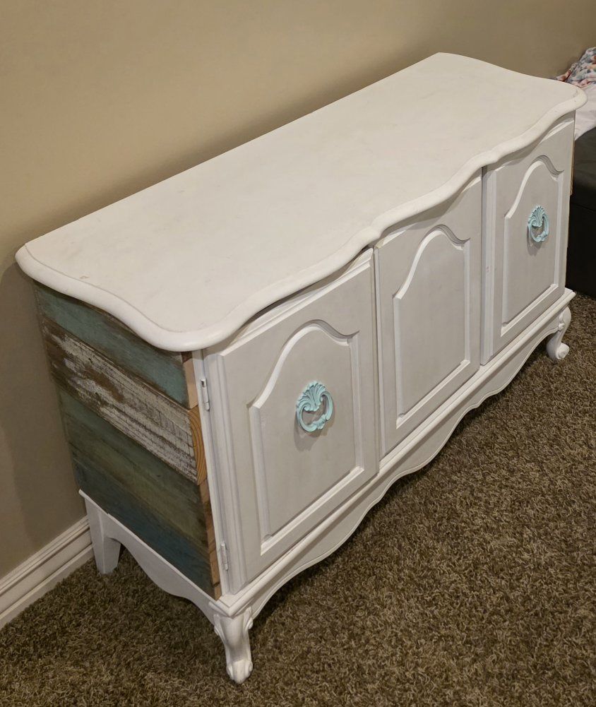 Storage Cabinet > Rustic White + Accents