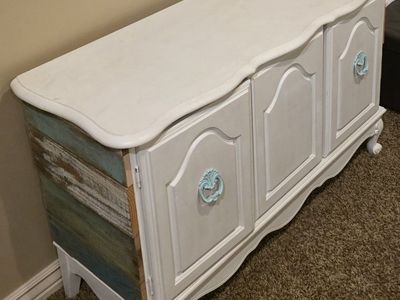 Storage Cabinet > Rustic White + Accents
