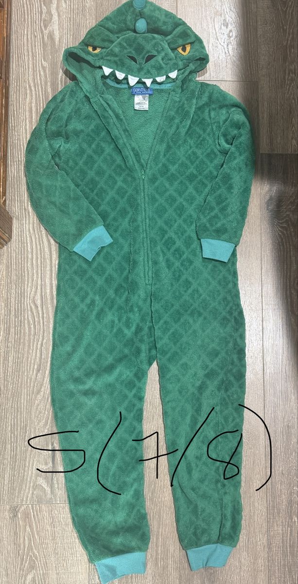 Boys hooded dinosaur pajamas