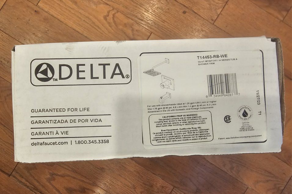 Delta T14453-RB-WE Vero Monitor 14 Series Tub & Shower Trim, Oil Rubbed Bronze Finish