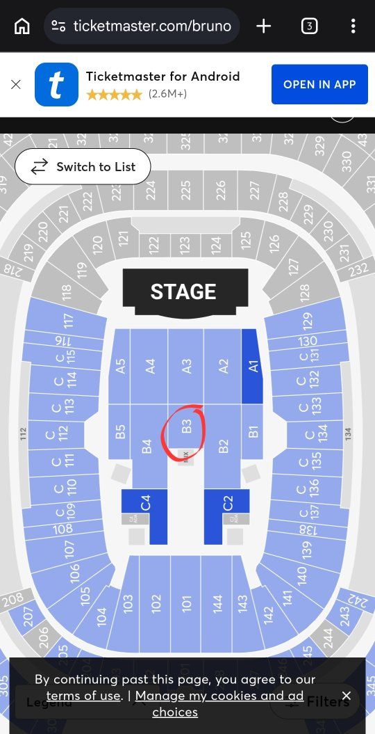 Bruno Mars Las Vegas April 10th FLOOR SEATS