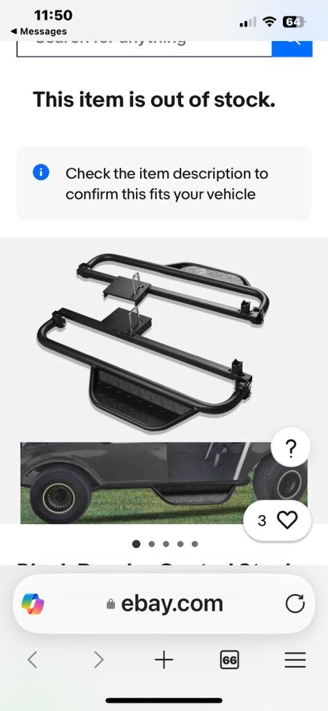Side Steps Club Car DS Cart 1982- Up