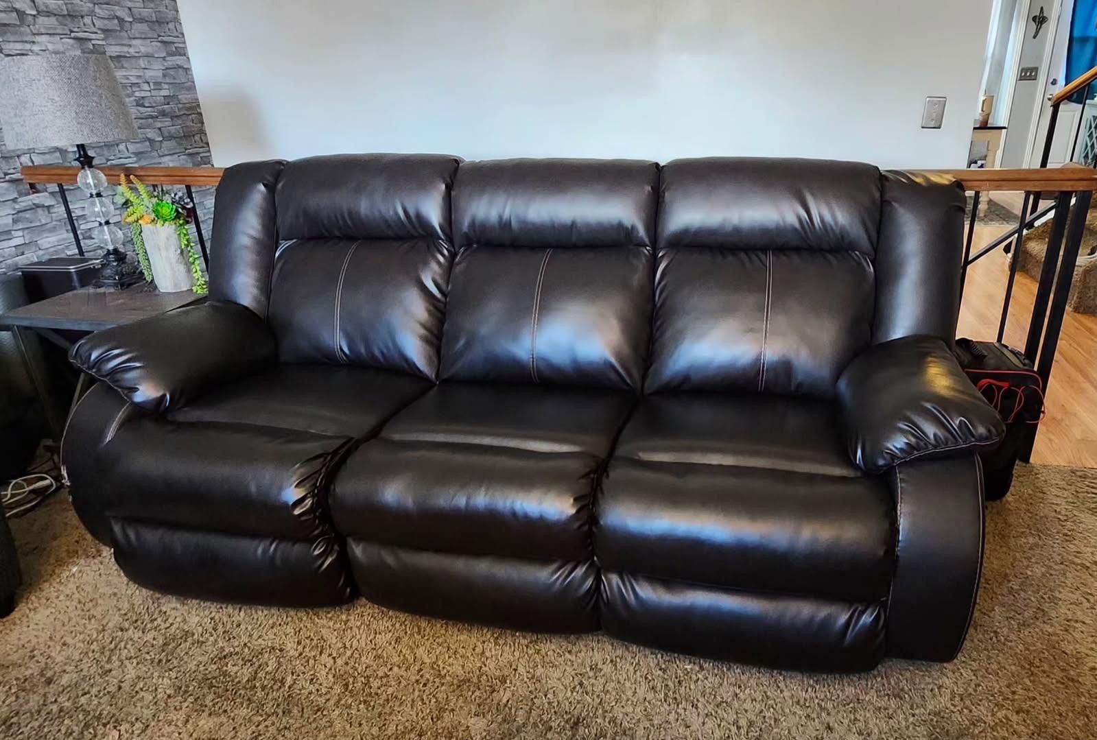Power Reclining Leather Sofa