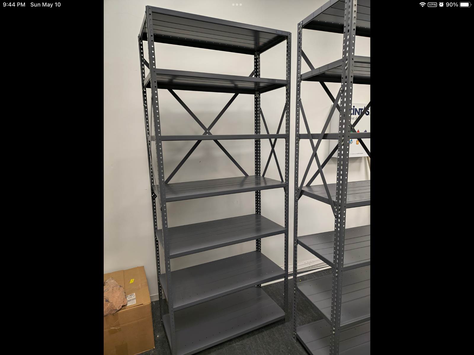 Steel shelves
