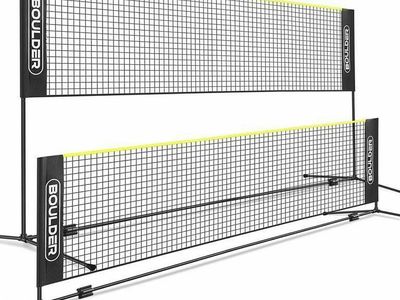 NEW 17’ Boulder Portable Multiple Sports Badminton Pickleball Net Foldable/Extend Poles Tennis, Pickleball, Soccer, Volleyball