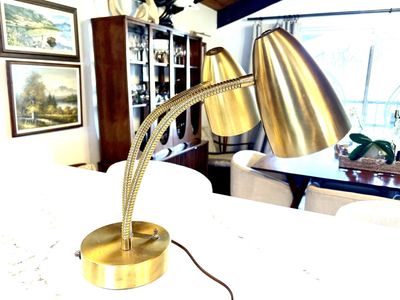 Fab Vintage Mid Century Modern double gooseneck lamp. Amazing condition MCM