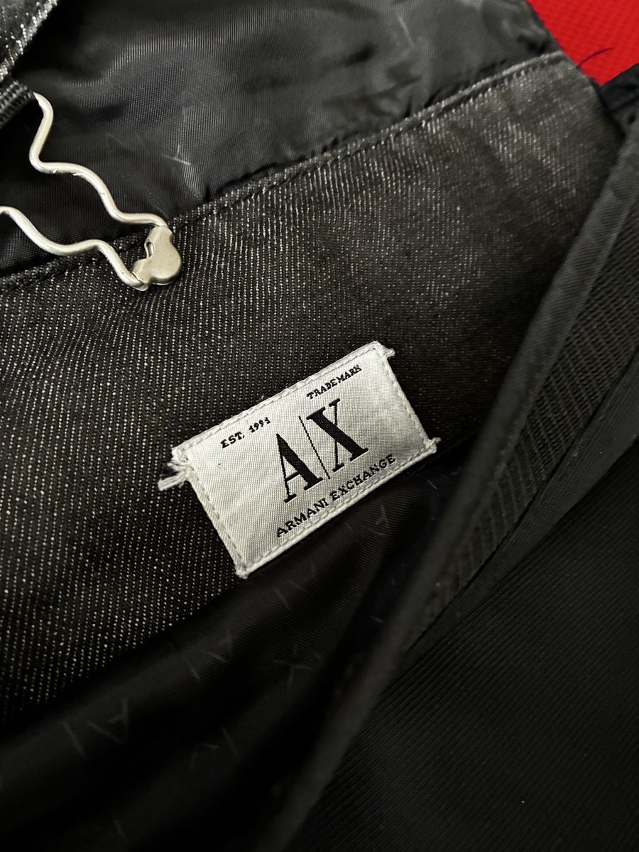 Armani Exchange Black and Denim Crossbody Messenger Bag