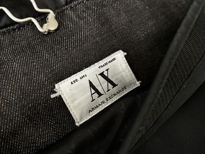 Armani Exchange Black and Denim Crossbody Messenger Bag